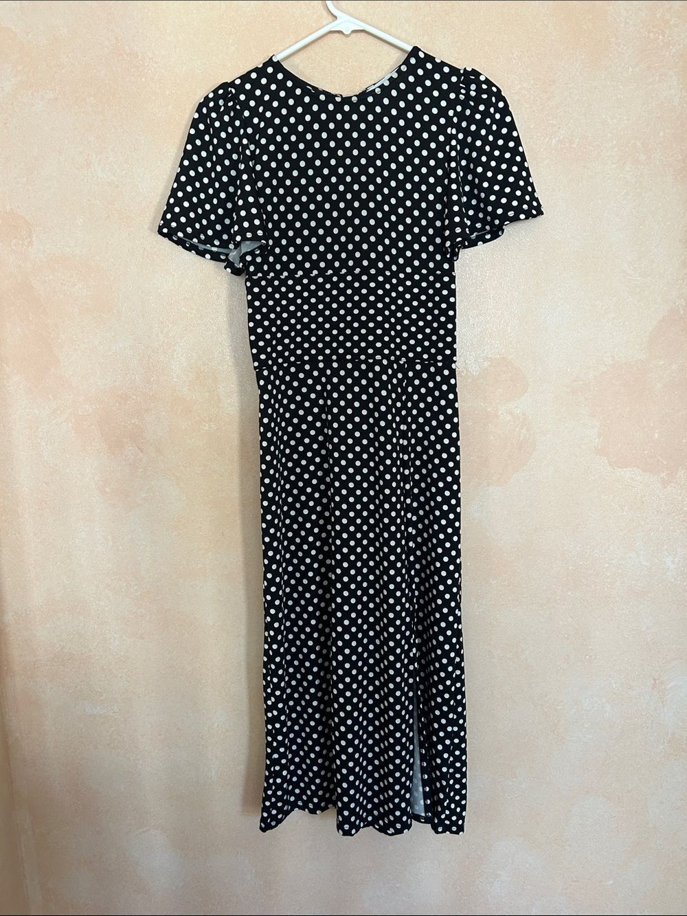 Superfoxx Black and White Polka Dot Midi Dress XS